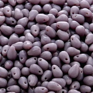 50pcs Czech Pressed Glass Teardrop Beads 4x6mm Opaque Amethyst