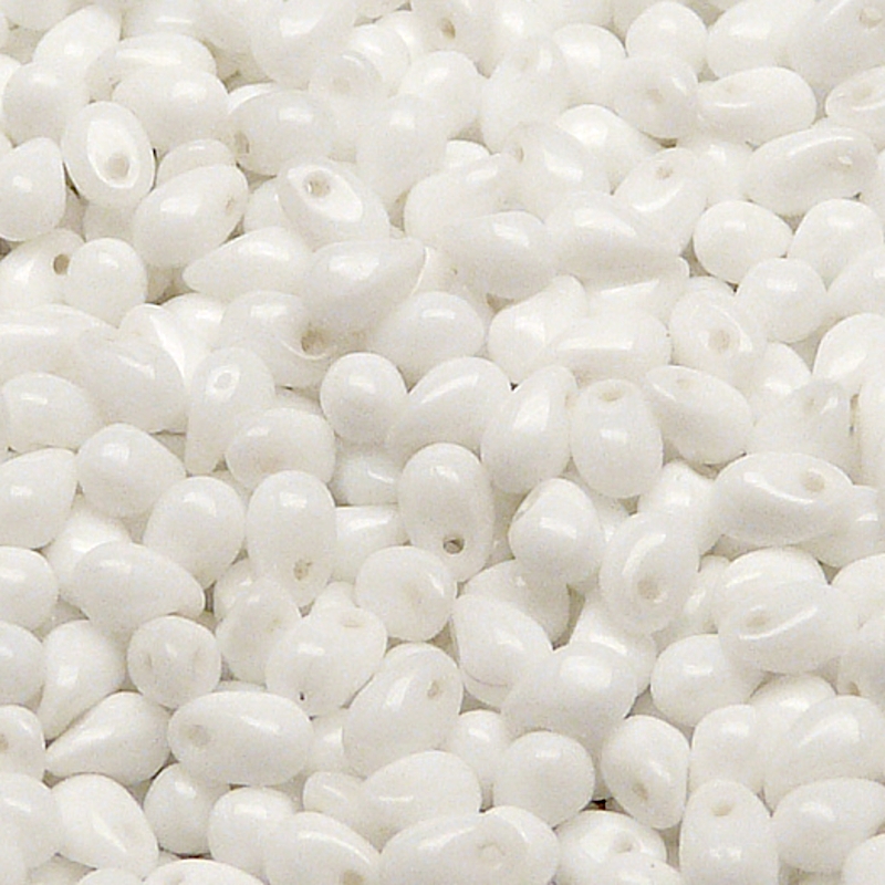 80pcs Czech Pressed Glass Teardrop Beads 4x6mm Opaque Chalk White