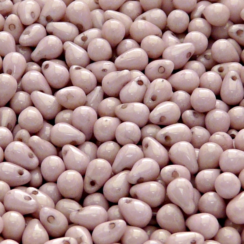 50pcs Czech Pressed Glass Teardrop Beads 4x6mm Opaque Light Rose Ceramic Look