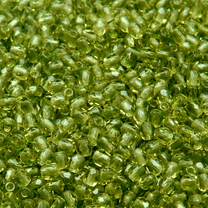 100pcs Czech Fire Polished Faceted Glass Beads Round 3mm Olivine