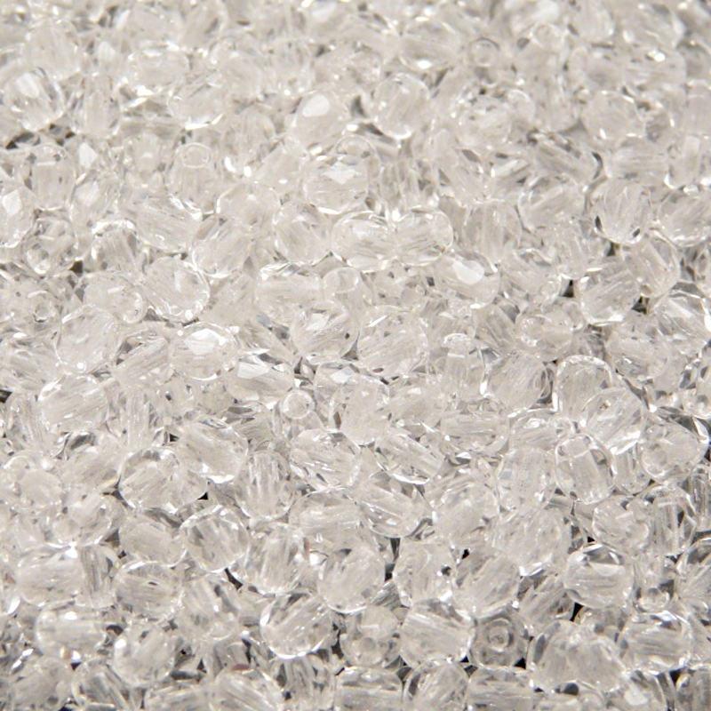 100pcs Czech Fire Polished Faceted Glass Beads Round 4mm Crystal