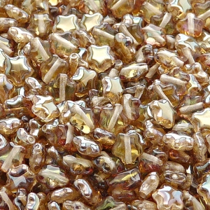 40pcs Czech Pressed Glass Star Beads 6mm Crystal Celsian