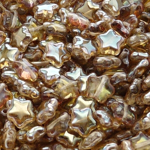 40pcs Czech Pressed Glass Star Beads 8mm Crystal Celsian