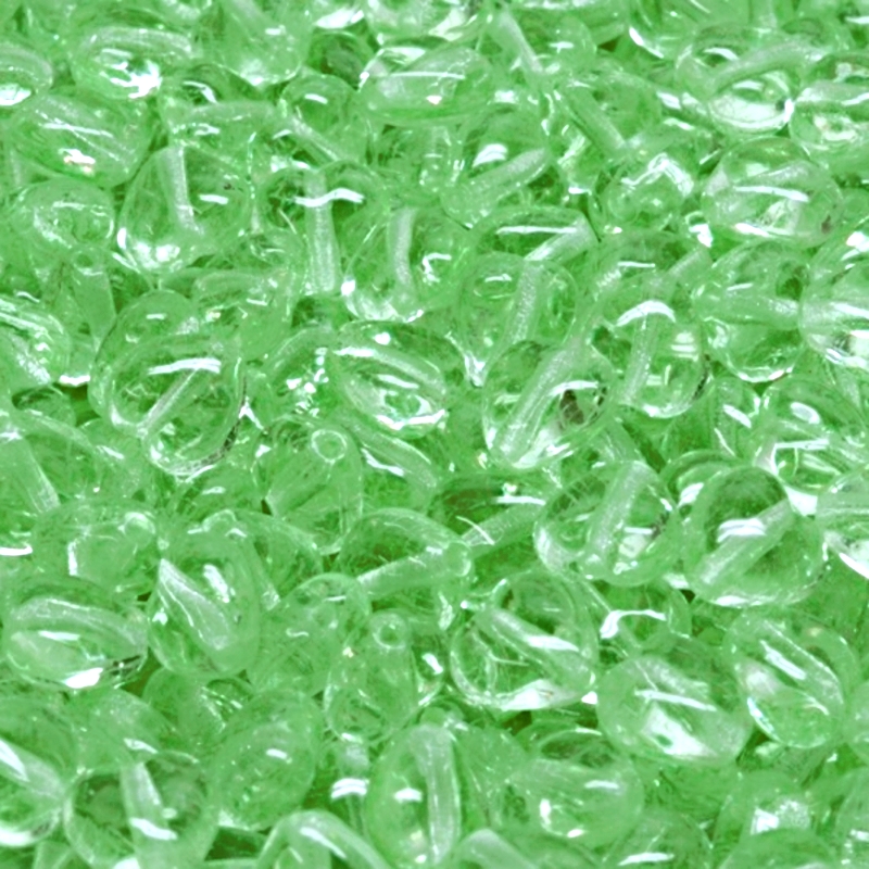 50pcs Czech Pressed Glass Heart Beads 6mm Green Peridot