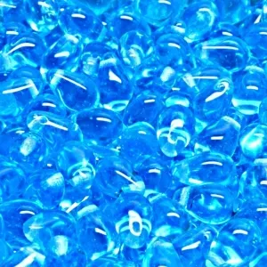 30pcs Czech Pressed Glass Teardrop Beads 6x9mm Light Aquamarine