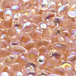 30pcs Czech Pressed Glass Teardrop Beads 6x9mm Rosaline AB