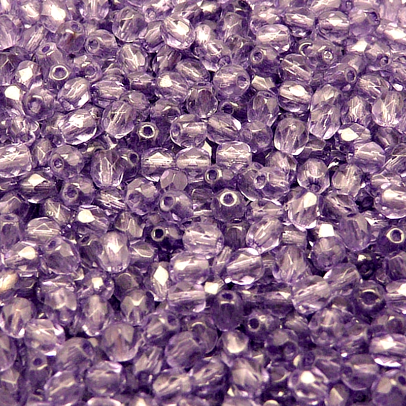 100pcs Czech Fire Polished Faceted Glass Beads Round 4mm Tanzanite