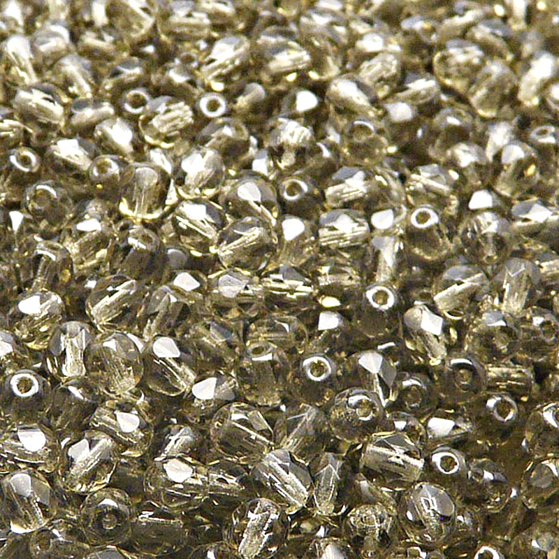 100pcs Czech Fire Polished Faceted Glass Beads Round 4mm Black Diamond