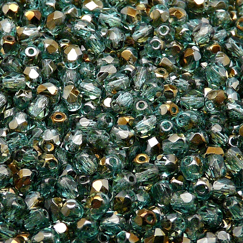 100pcs Czech Fire Polished Faceted Glass Beads Round 4mm Light Green Aquamarine Valentinit
