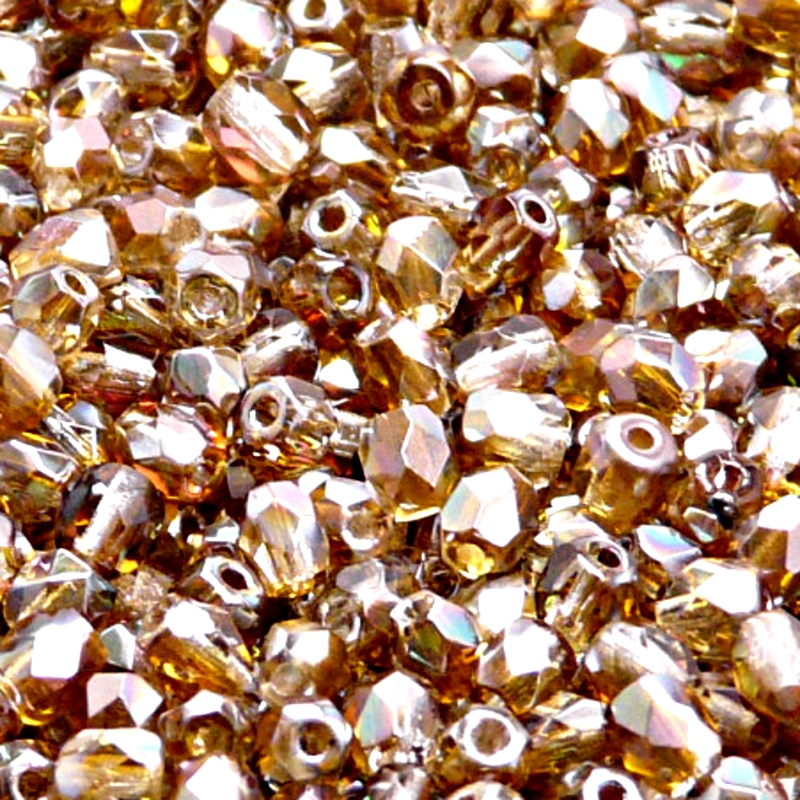 80pcs Czech Fire Polished Faceted Glass Beads Round 5mm Crystal Venus