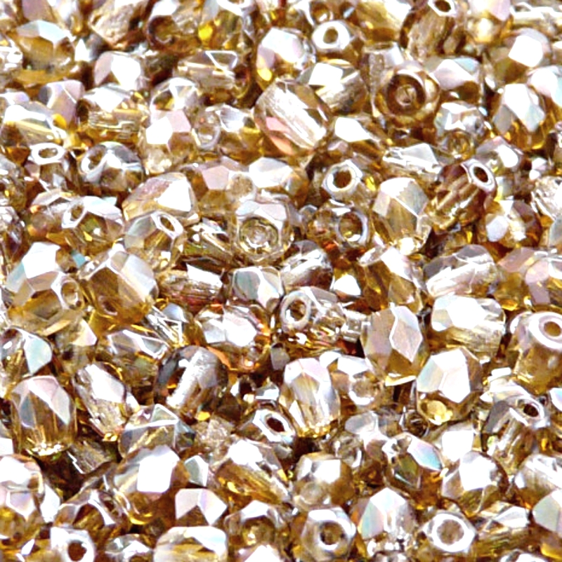 80pcs Czech Fire Polished Faceted Glass Beads Round 5mm Crystal Celsian