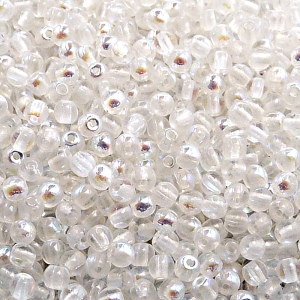 200pcs Czech Pressed Glass Round Beads 3mm Crystal AB