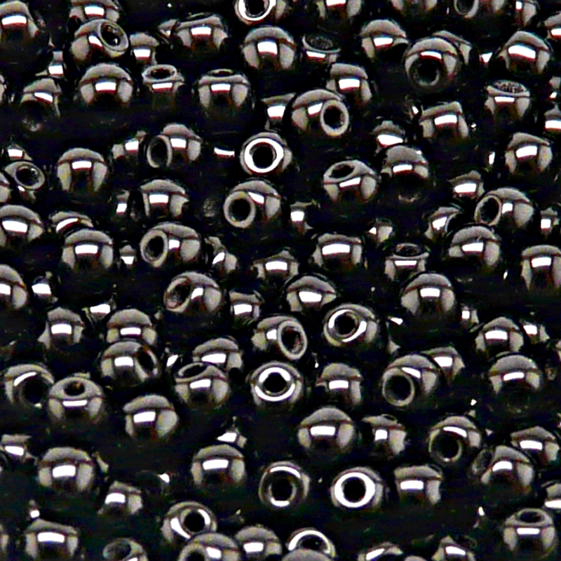 100pcs Czech Pressed Glass Round Beads 5mm Jet