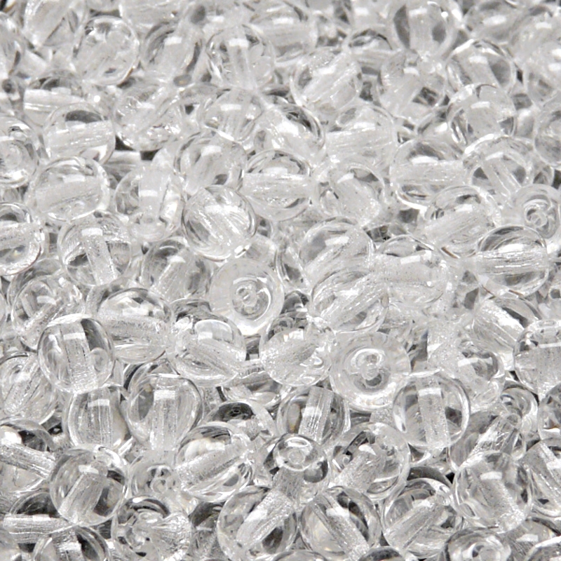 100pcs Czech Pressed Glass Round Beads 6mm Crystal