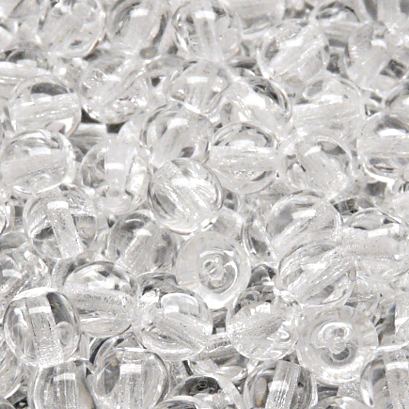 40pcs Czech Pressed Glass Round Beads 8mm Crystal