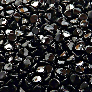 100pcs Czech Pressed Glass Pinch Beads 5mm Jet
