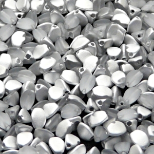 100pcs Czech Pressed Glass Pinch Beads 5mm Crystal Labrador (Aluminium) Matte