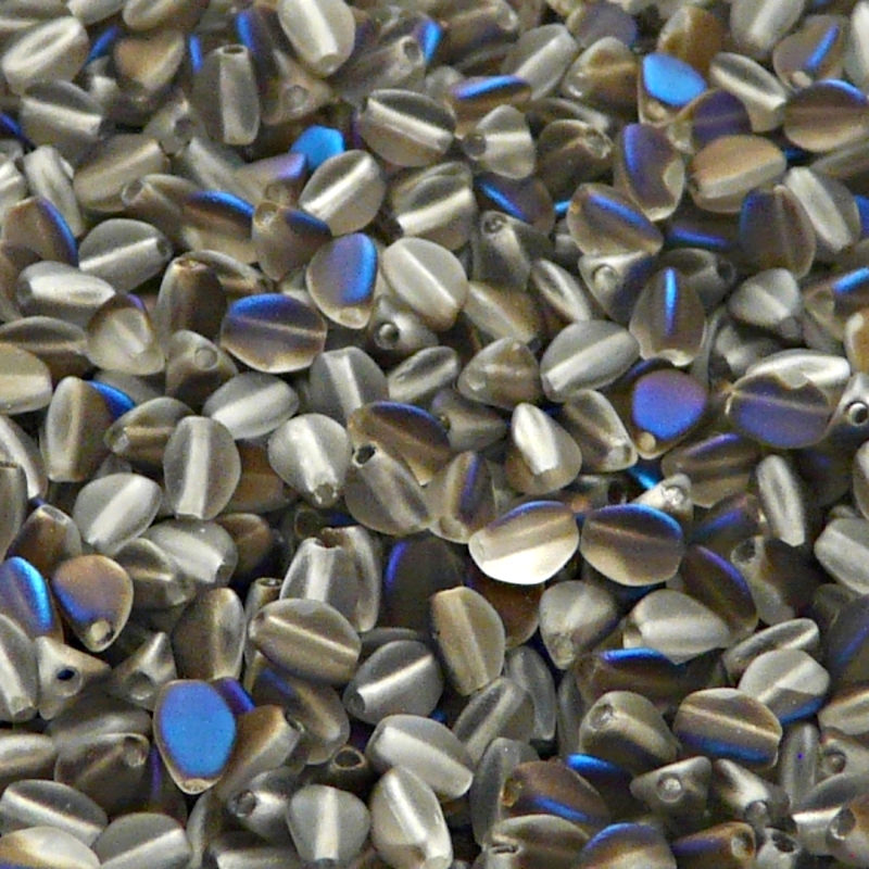 100pcs Czech Pressed Glass Pinch Beads 5mm Crystal Azuro Matte