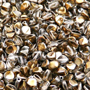 100pcs Czech Pressed Glass Pinch Beads 5mm Crystal Valentinit