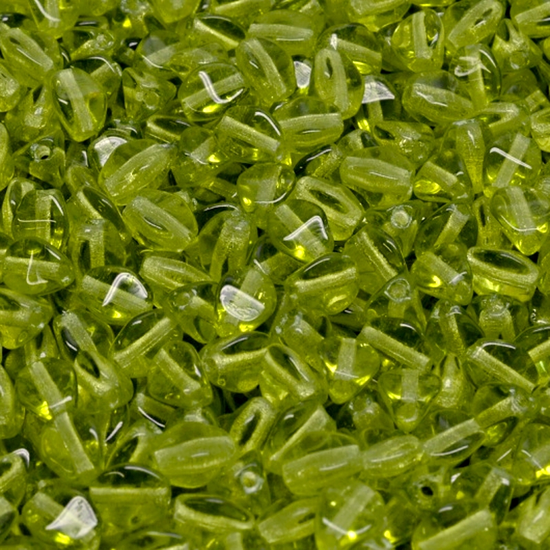 100pcs Czech Pressed Glass Pinch Beads 5mm Olivine