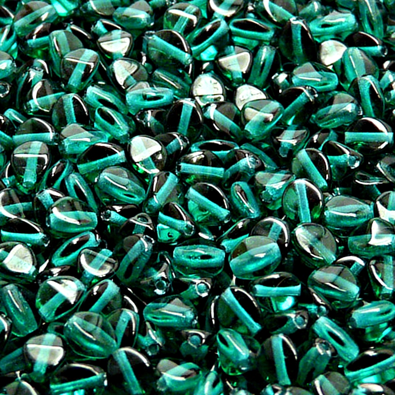 100pcs Czech Pressed Glass Pinch Beads 5mm Emerald
