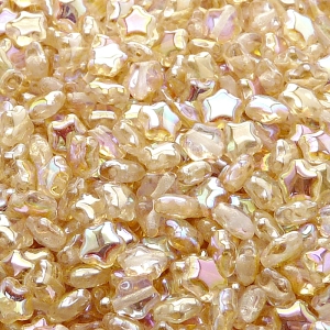 40pcs Czech Pressed Glass Star Beads 6mm Crystal Yellow Rainbow