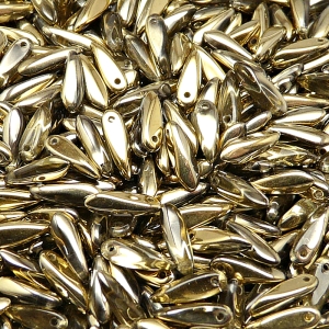 50pcs Czech Pressed Glass Dagger Beads 3x11mm Crystal Amber