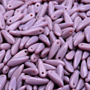 50pcs Czech Pressed Glass Dagger Beads 3x11mm Opaque Amethyst