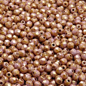 100pcs Czech Fire Polished Faceted Glass Beads Round 3mm Opaque Chalk White Violet Brown Marble Luster