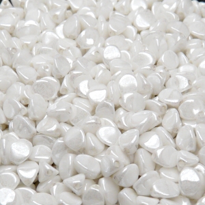 100pcs Czech Pressed Glass Pinch Beads 5mm Opaque White Ceramic Look