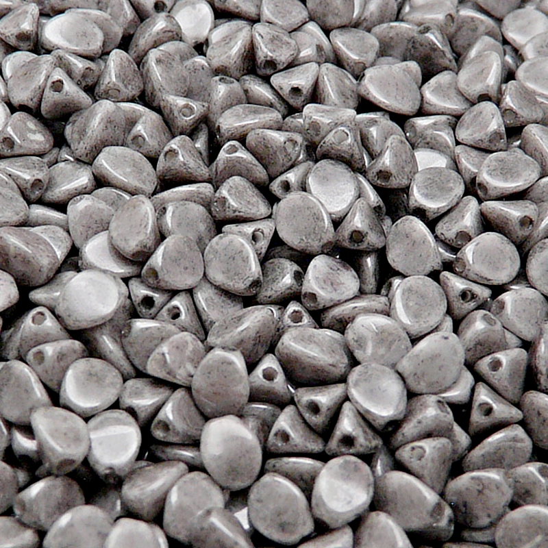 80pcs Czech Pressed Glass Pinch Beads 5mm Opaque Gray Ceramic Look