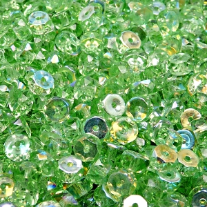 50pcs Czech Fire Polished Faceted Glass Rondelle Beads 6x3mm Green Peridot AB