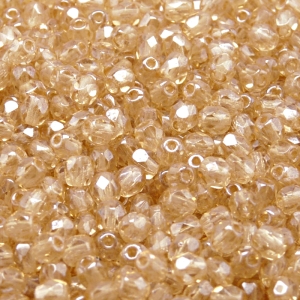 100pcs Czech Fire Polished Faceted Glass Beads Round 4mm Crystal Orange Luster