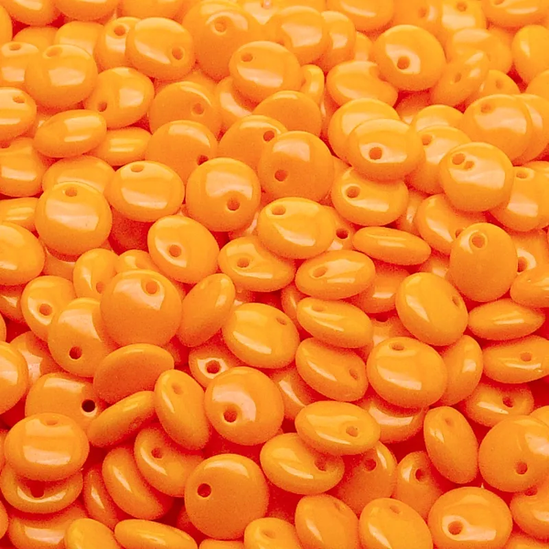 50pcs Czech Pressed Glass Lentil Beads 6mm Opaque Orange