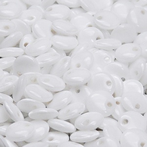 40pcs Czech Pressed Glass Lentil Beads 8mm Chalk White
