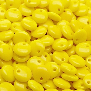 40pcs Czech Pressed Glass Lentil Beads 8mm Opaque Yellow