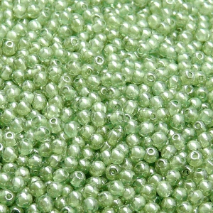 200pcs Czech Pressed Glass Round Beads 3mm Crystal Light Green Luster
