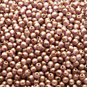 200pcs Czech Pressed Glass Round Beads 3mm Crystal Violet Gold Luster