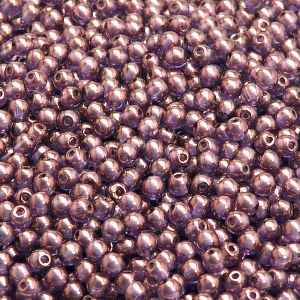 200pcs Czech Pressed Glass Round Beads 3mm Crystal Violet Vega Luster