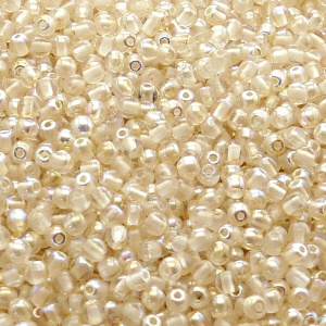 200pcs Czech Pressed Glass Round Beads 3mm Crystal Yellow Rainbow