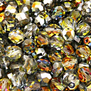 25pcs Czech Fire Polished Faceted Glass Beads Round 8mm Crystal Marea