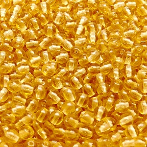 100pcs Czech Pressed Glass Round Beads 4mm Topaz