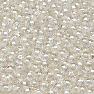 100pcs Czech Pressed Glass Round Beads 4mm Crystal White Luster