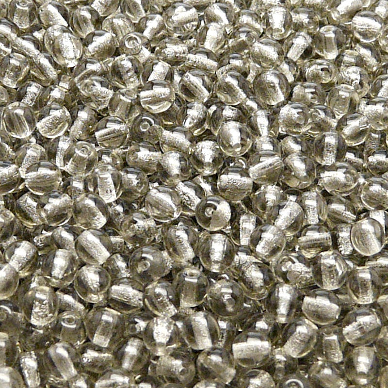 100pcs Czech Pressed Glass Round Beads 4mm Black Diamond