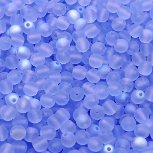 100pcs Czech Pressed Glass Round Beads 4mm Sapphire AB Matte