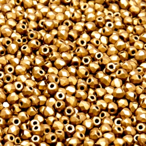 100pcs Czech Fire Polished Faceted Glass Beads Round 3mm Crystal Bronze Gold Matte