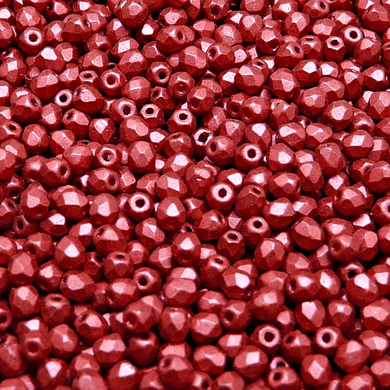 100pcs Czech Fire Polished Faceted Glass Beads Round 3mm Crystal Bronze Lava Red Matte