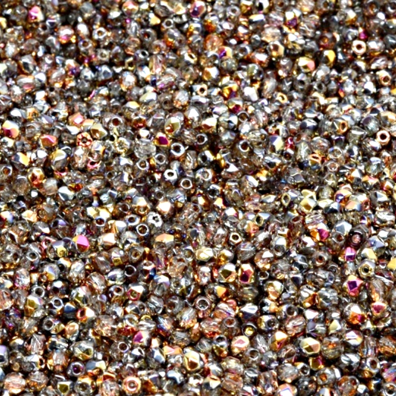 100pcs Czech Fire Polished Faceted Glass Beads Round 2mm Crystal Santander