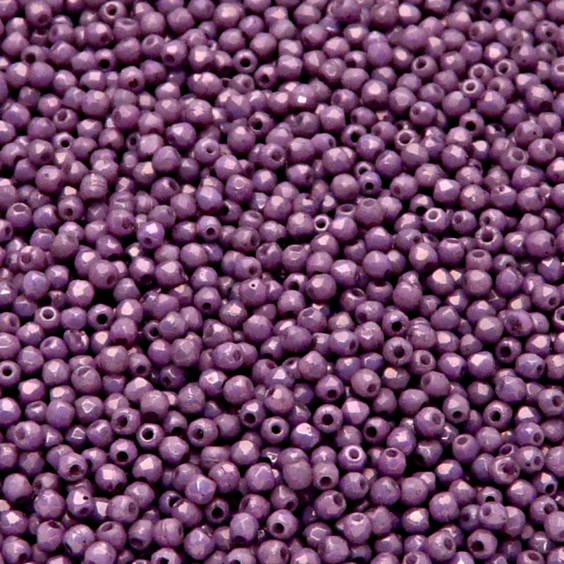100pcs Czech Fire Polished Faceted Glass Beads Round 2mm Opaque Mix Amethyst Gold Ceramic Look