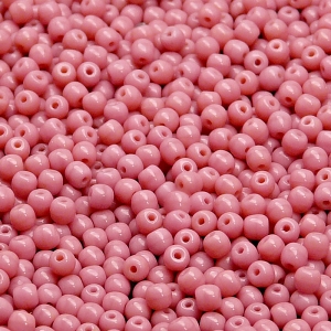 200pcs Czech Pressed Glass Round Beads 3mm Opaque Pink